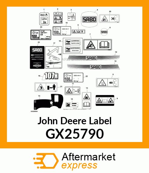 LABEL, 7180 SABO GAS ENGINE GX25790