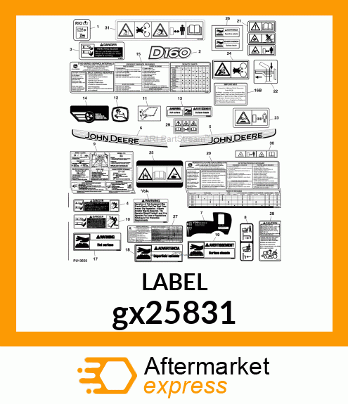 LABEL WARNING/DAN(TUNNEL)EN W/SP/FR gx25831