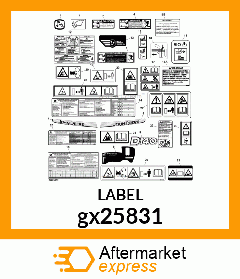 LABEL WARNING/DAN(TUNNEL)EN W/SP/FR gx25831