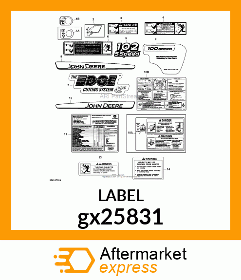 LABEL WARNING/DAN(TUNNEL)EN W/SP/FR gx25831