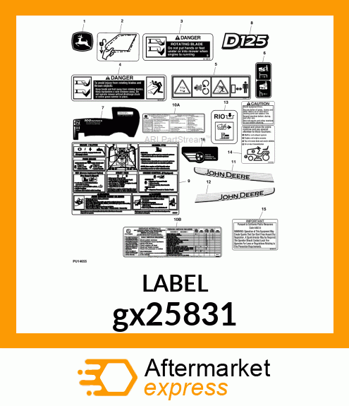 LABEL WARNING/DAN(TUNNEL)EN W/SP/FR gx25831