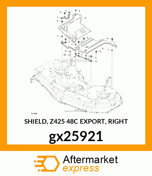 SHIELD, Z425 48C EXPORT, RIGHT gx25921