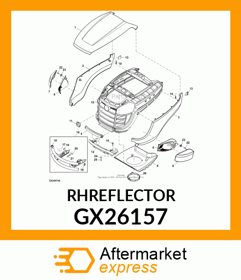 REFLECTOR, RH HEADLIGHT GX26157