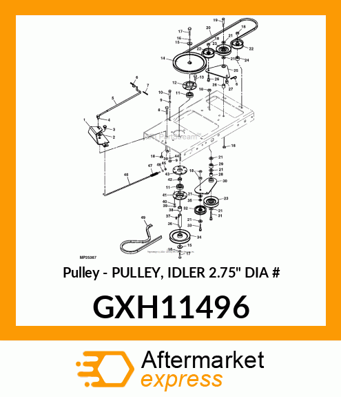 Pulley - PULLEY, IDLER 2.75" DIA # GXH11496