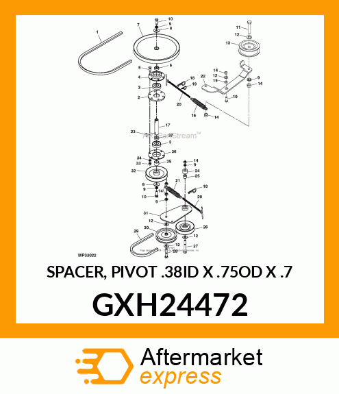 SPACER, PIVOT .38ID X .75OD X .7 GXH24472