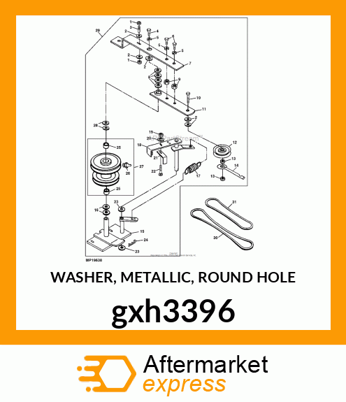 WASHER, METALLIC, ROUND HOLE gxh3396