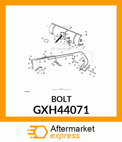 BOLT, HEX 3/8 GXH44071