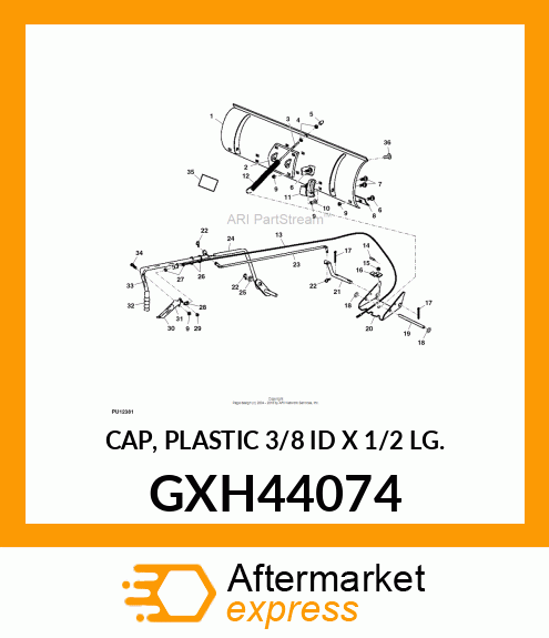 CAP, PLASTIC 3/8 ID X 1/2 LG. GXH44074