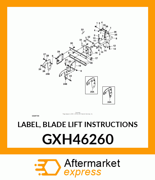 LABEL, BLADE LIFT INSTRUCTIONS GXH46260