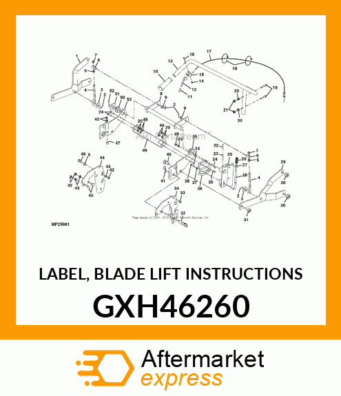 LABEL, BLADE LIFT INSTRUCTIONS GXH46260