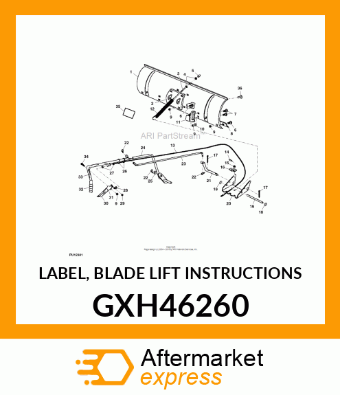 LABEL, BLADE LIFT INSTRUCTIONS GXH46260