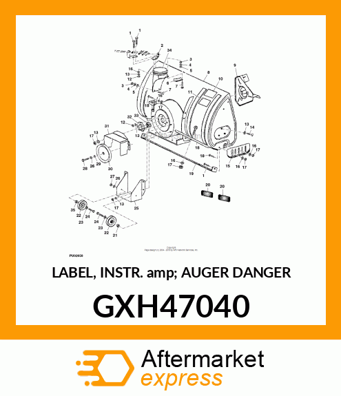 LABEL, INSTR. amp; AUGER DANGER GXH47040