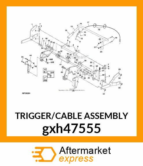 TRIGGER/CABLE ASSEMBLY gxh47555