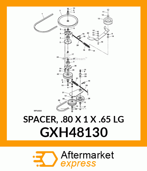SPACER, .80 X 1 X .65 LG GXH48130