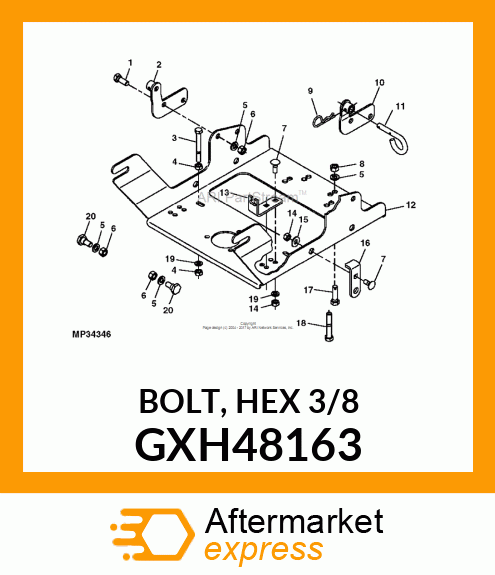 BOLT, HEX 3/8 GXH48163