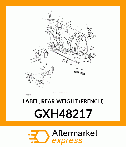 LABEL, REAR WEIGHT (FRENCH) GXH48217