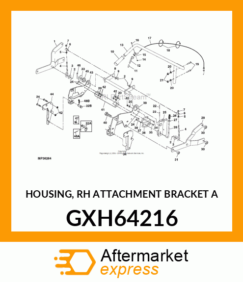 HOUSING, RH ATTACHMENT BRACKET A GXH64216