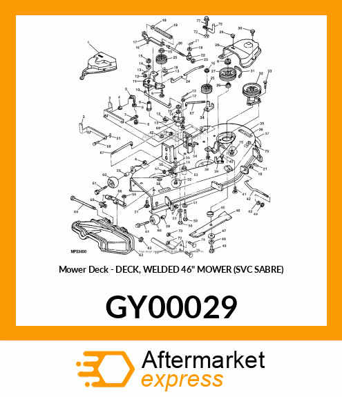 Mower Deck - DECK, WELDED 46" MOWER (SVC SABRE) GY00029