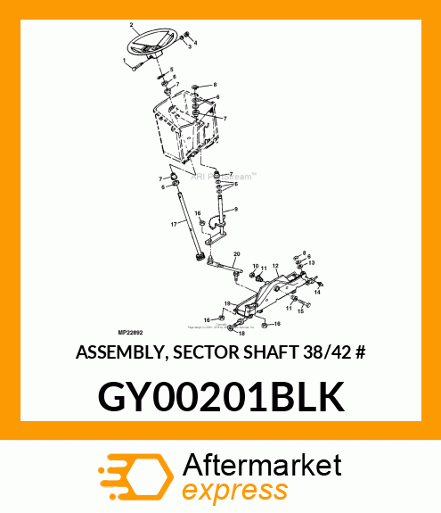 ASSEMBLY, SECTOR SHAFT 38/42 # GY00201BLK