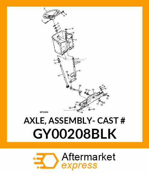 AXLE, ASSEMBLY GY00208BLK