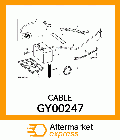 ASSY,BATTERY CABLE W/SOLENOID SHORT GY00247