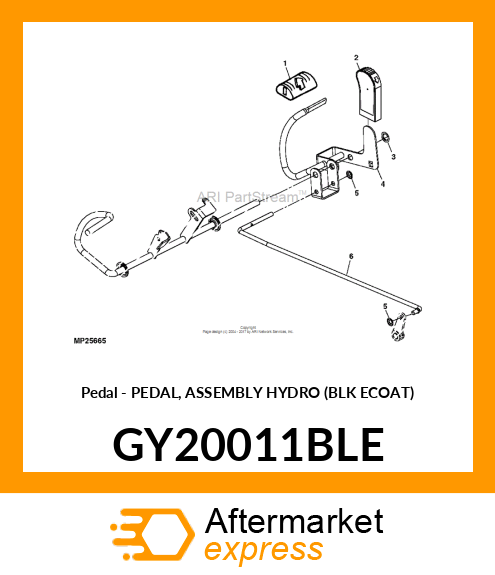 Pedal - PEDAL, ASSEMBLY HYDRO (BLK ECOAT) GY20011BLE