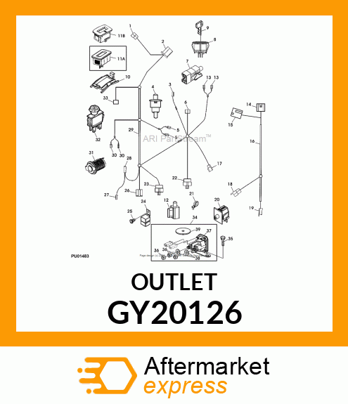 OUTLET,12V W/COVERINCLUDES RETAIN. GY20126