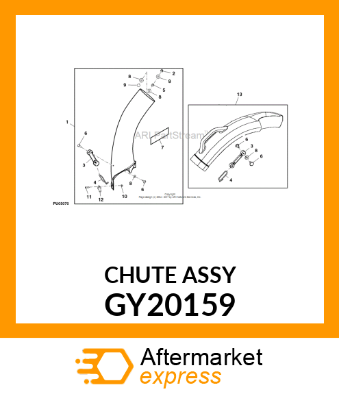 CHUTE, UPPER ASSEMBLY GY20159