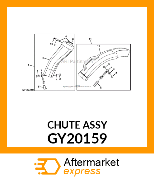 CHUTE, UPPER ASSEMBLY GY20159