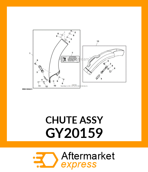 CHUTE, UPPER ASSEMBLY GY20159