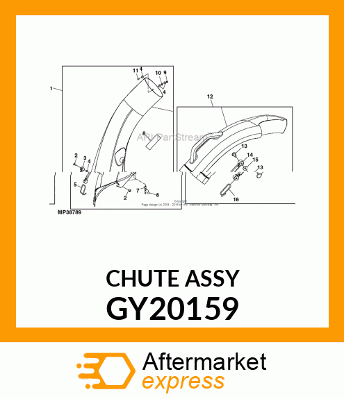 CHUTE, UPPER ASSEMBLY GY20159