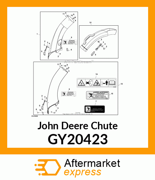 CHUTE, CHUTE, LOWER DISCHARGE ASSY GY20423