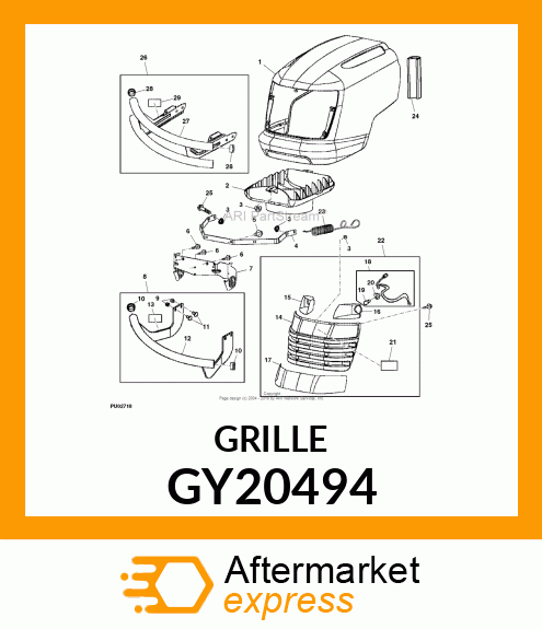 GRILLE, ASSY JD GY20494