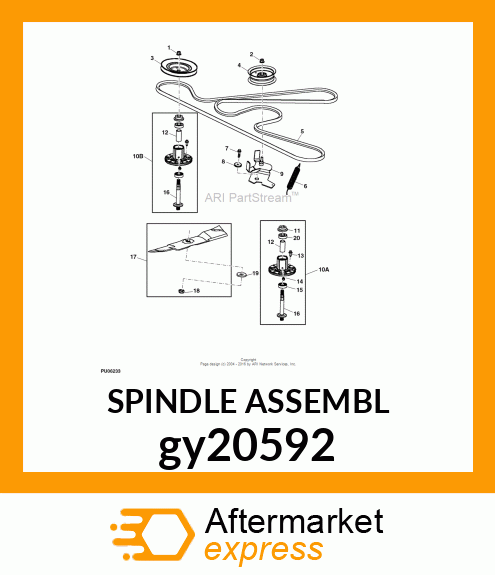 SPINDLE ASSEMBLY, 54" DECKS gy20592