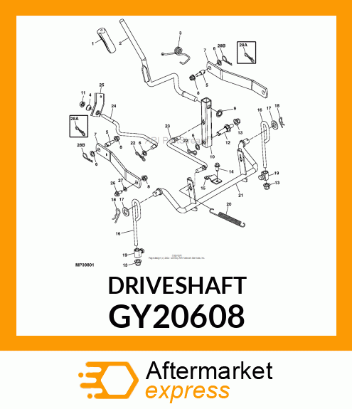 UNIVERSAL DRIVESHAFT GY20608