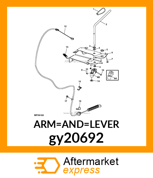 KIT, PTO ARM, KNOB amp; LEVER gy20692