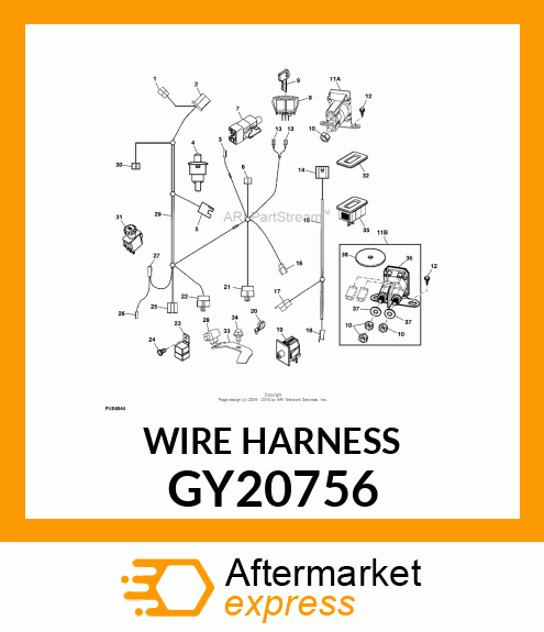 HARNESS, FRONT WIRING MANUAL PTO GY20756