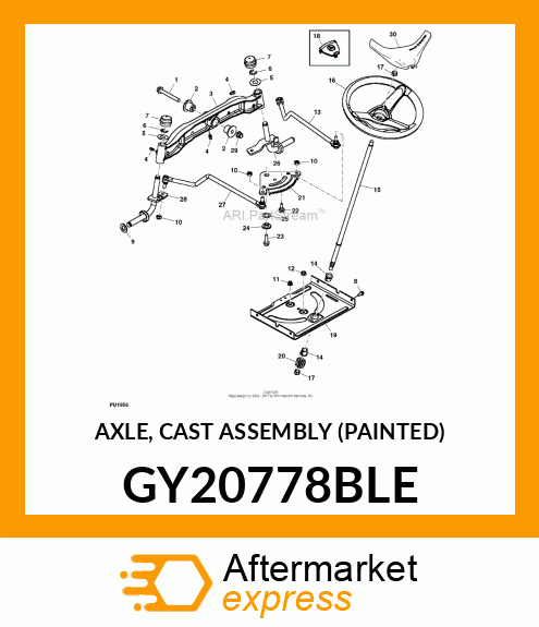 AXLE, CAST ASSEMBLY (PAINTED) GY20778BLE