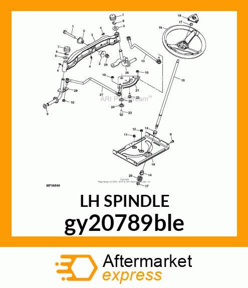 SPINDLE, SPINDLE, WELDMENT LH gy20789ble