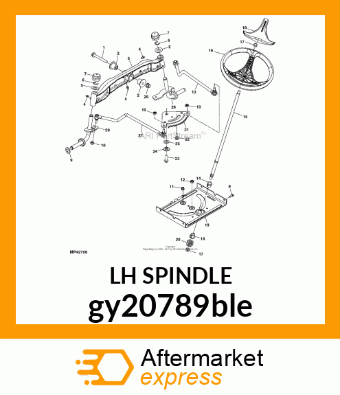 SPINDLE, SPINDLE, WELDMENT LH gy20789ble