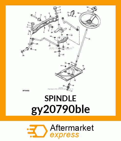 SPINDLE, SPINDLE, WELDMENT RH gy20790ble