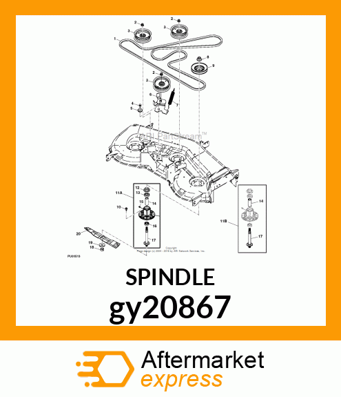 SPINDLE ASSEMBLY, 54" DECKS gy20867