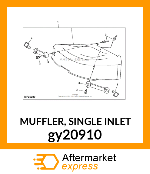 MUFFLER, SINGLE INLET gy20910