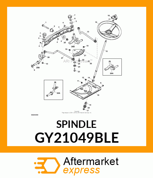 SPINDLE, SPINDLE, WELDMENT LH GY21049BLE