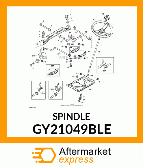 SPINDLE, SPINDLE, WELDMENT LH GY21049BLE