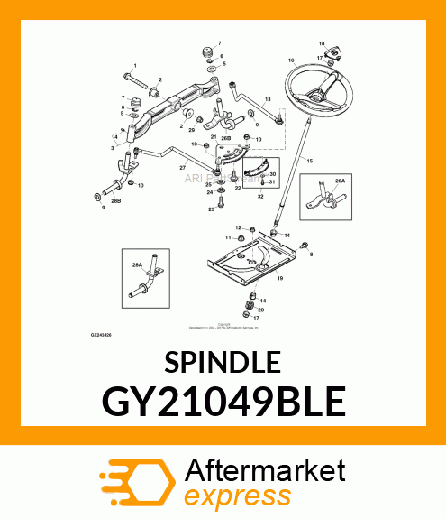 SPINDLE, SPINDLE, WELDMENT LH GY21049BLE