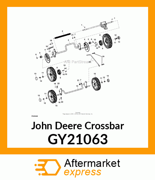 WELDMENT, FRONT CROSSBAR 21" WBM, R GY21063