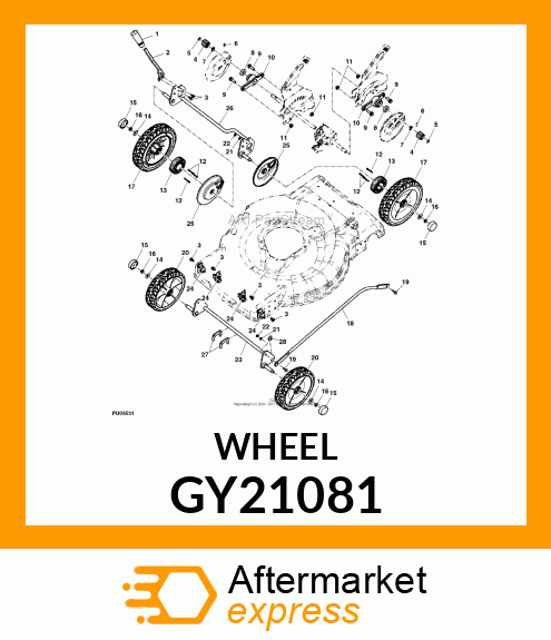 ASSY,WHEEL, W/BEARING 9" ST TRD GY21081