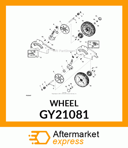 ASSY,WHEEL, W/BEARING 9" ST TRD GY21081