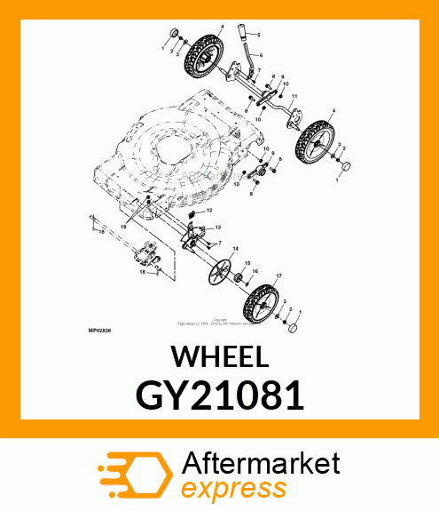 ASSY,WHEEL, W/BEARING 9" ST TRD GY21081